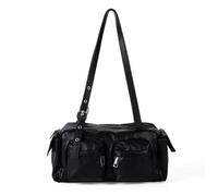 Songelt Sac à bandoulière pour femmes et filles - Pochette de soirée tendance en cuir synthétique sous le bras - Sac à main simple - Cadeau - Pochette avec fermeture éclair, Noir , One Size