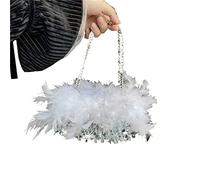 Songelt Sac à main de soirée, sac à main à plumes, sangle perlée, sac à bandoulière à paillettes, pochette de mariage, bal de fin d'année, sac à main fantaisie rétro