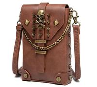 Songelt Sac à main en cuir élégant pour femme - Motif tête de mort - Bandoulière réglable - Pour un usage quotidien - Sac rétro en cuir synthétique