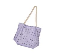 Songelt Sac contemporain en toile imprimée florale avec sangle tressée, grande capacité, sac fourre-tout réutilisable pour femme, sac à bandoulière décontracté, violet, One Size