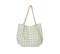 Songelt Sac contemporain en toile imprimée florale avec sangle tressée, grande capacité, sac fourre-tout réutilisable pour femme, sac à bandoulière décontracté, Vert, One Size