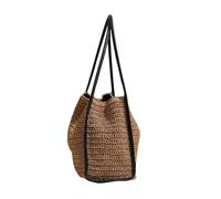 Songelt Sac en paille tissée pour femme - Grande capacité - Sac à bandoulière décontracté - Sac à main de voyage pour la plage et un usage quotidien - Tissé à la main