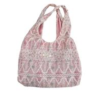Songelt Sac fourre-tout esthétique en toile - Sacs à bandoulière tendance pour le shopping, la plage, le travail, les voyages - Grande capacité - Sac en tissu tendance - Cadeau réutilisable, a, One