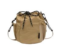 Songelt Sac seau compact unisexe en nylon avec sangle réglable, grande capacité, sac à bandoulière pour voyage, activités de plein air, sac à bandoulière pratique en nylon, kaki, One Size