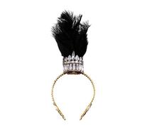 Songelt Serre-tête élégant à plumes avec strass pour carnavals, célébrations et amateurs de fête