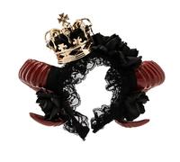 Songelt Serre-tête en forme de corne antilope en dentelle avec fleur pour fête, spectacles, bandeau pour adulte, cosplay, carnaval, serre-tête en résine