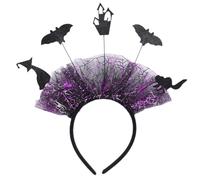 Songelt Serre-tête en maille à paillettes pour Halloween, chauve-souris, bandeau fantaisie pour fête, décoration de cheveux, réunion de famille, coiffe noire