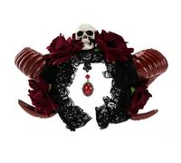 Songelt Serre-tête gothique en corne de sorcière rose pour Halloween, jeu de rôle, bal de fin d'année, spectacle, bandeau en corne de diable