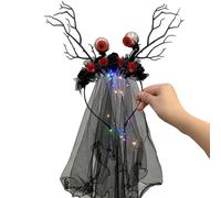 Songelt Serre-tête lumineux pour mariée d'Halloween fantôme pour fête costumée, bandeau pour déguisement d'Halloween pour homme