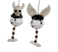Songelt Spookys Demons Lot de 2 carillons à vent en résine et fer pour décoration d'Halloween gothique pour la maison, le jardin, les ambiances de fête, les décorations d'Halloween en fer