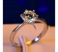 SONGK Bague de Luxe Femme Petit Laboratoire Diamant véritable Bague de fiançailles en Argent Sterling 925 bagues de Mariage Solitaire pour Les Femmes