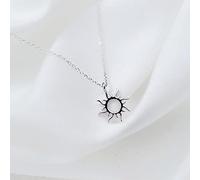 SONGK Collier Pendentif Soleil Ethnique plaqué Argent pour Charme Femmes fête d'anniversaire Bijoux de Mode Cadeau à la Mode
