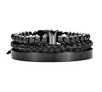 SONGK Luxe Romain Couronne Royale Bracelet à Breloques Hommes en Acier Inoxydable géométrie Pulseiras Hommes Ouvert réglable Bracelets Couple Bijoux Cadeau