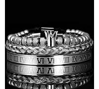 SONGK Luxe Romain Couronne Royale Bracelet à Breloques Hommes en Acier Inoxydable géométrie Pulseiras Hommes Ouvert réglable Bracelets Couple Bijoux Cadeau