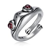 SONGK Mode Mignon Grenouille Anneau Grenouille Dame Dessins animés Anneau Ouvert Hommes rétro Punk Animal Figure Anneau Mode fête bohème Hip Hop Bijoux