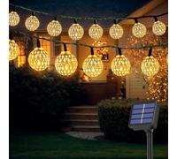 Songlypian 7.5M Guirlande Lumineuse Marocaine, 50 LED lumineuse solaire d'extérieur, 8 Modes & IP65 étanches Lampes Marocaines pour jardin, Terrasse, Mariage, Fête, Extérieur (blanc chaud)