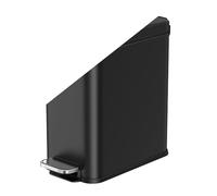 SONGMICS Poubelle de Salle de Bain 5L, Petit, Couvercle, Poubelle à Pédale pour Toilettes, Compact, Petit Espace, en Acier, Fermeture en Douceur, Noir LTB560B05