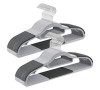 SONGMICS 30 Cintres Plastique Antidérapant Gain Place Crochet 360° 0.5cm Épais 42cm Gris Métallisé