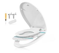 SONGMICS Abattant WC Forme O, Réducteur Enfant, Frein de Chute, Siège en Uréa-duroplast, Clipsable, Lunette de Toilettes Universel Familial, Installation Facile, Capacité 300 kg, Blanc BTL106WZ01