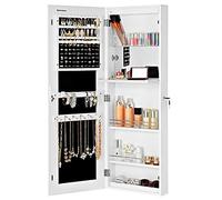 SONGMICS Armoire à Bijoux, Miroir de toute-longueur, sans Cadre | Psyché murale suspendu, avec Serrure, Noir d'encre et Blanc, Collection BERIT JBC63WV1