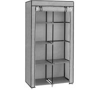 SONGMICS - Armoire à vêtements - 6 niveaux - 2 tringles - Tissu non-tissé - Gris RYG084G22