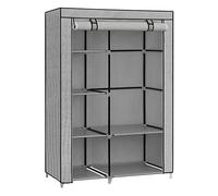 SONGMICS Armoire à Vêtements, Penderie, 1 Tringle à Vêtements, 6 Niveaux, Tissu Non-tissé, Cadre Métallique, 45 x 105 x 168 cm, pour Chambre, Couloir, Dressing, Gris avec Motifs Chevrons RYG085G22