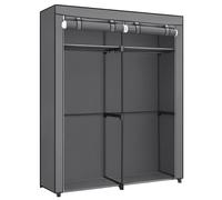 SONGMICS Armoire à vêtements portable en tissu à deux niveaux gris - 43 x 140 x 174 cm