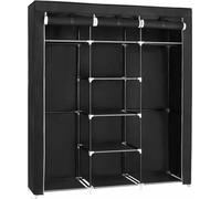 Songmics Armoire à vêtements textile noir 175 x 150 x 45 cm
