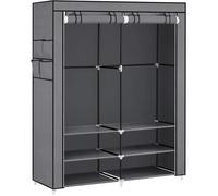 SONGMICS Armoire Chambre en Tissu, Porte-vêtements, Penderie, 45 x 127 x 176 cm cm, 2 Compartiments de Suspension,Gris RYG008G02