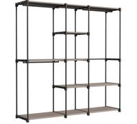 SONGMICS Armoire de Chambre Pliable, Armoire Métallique, avec Barres de Suspension, Porte-vêtements, 182 x 43 x 182 cm, Taupe