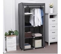 Songmics® Armoire de rangement Penderie 7 assemblages modulables Montage facile Couche intermédiaire imperméable Gris RYG84G