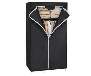 SONGMICS Armoire en Tissu, Penderie Pliante avec Tringle de Suspension, Dressing Simple, Organiseur pour Jouets, Chaussures, Sacs, Salon, Chambre, Vestiaire, 75 x 45 x 160 cm, Noir RYG83H