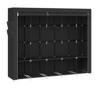 SONGMICS Armoire, Penderie avec 5 Tringles à Vêtements, Étagères, 4 Pochettes Latérales, en Tissu, Portant à Vêtements, 45 x 211 x 167 cm, Noir d’Encre RYG095B01