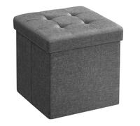 SONGMICS Banc Coffre Rangement, Tabouret, Repose-Pieds, pour Salon, Chambre, Entrée, Gris Foncé LSF028G01