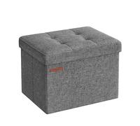 SONGMICS Banc de rangement pliable 41 cm - Repose-pieds - Gris foncé - LSF102G01