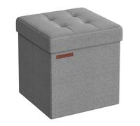 SONGMICS Banc de Rangement Pliable de 110 cm, Coffre de Rangement, Tabouret Repose-Pieds, Pouf de Chambre, Gris Cendré LSF027G12
