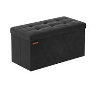 SONGMICS Banc de Rangement, Pouf Pliable, 38 x 76 x 38 cm, Bout de Lit, Repose-Pieds, Coffre de Rangement, Charge jusqu'à 300 kg, pour Salon, Chambre, Entrée, Noir d'encre LSF247B01