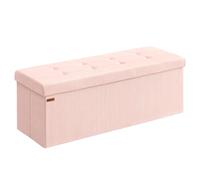 SONGMICS Banc de Rangement, Pouf Pliable, Bout de Lit, 38 x 110 x 38 cm