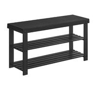 SONGMICS Banc d'Étagère à Chaussures, Rangement de Chaussures en Bambou à Trois Niveaux, Banc d'Entrée, Capacité 286 LBS, 11,3 x 35,4 x 17,8 Pouces, pour Chambre à Coucher avec Salle de Bain d'Entrée