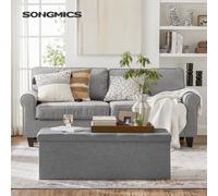 Songmics Banquette avec rangement, capacité de 300 kg, 120 L, 110 x 38 x 38 cm