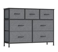 SONGMICS BELLAH Collection - Commode, Meuble de Rangement pour Chambre, Couloir, Entrée, Salon, Cadre en Acier, 7 Tiroirs, Style Moderne, Gris Ardoise LGS323G101