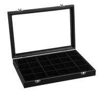SONGMICS BoÎte À bijoux, PrÉsentoir À bijoux, pour Colliers, Bagues, Boucles d’oreilles, Bracelets, 24 Compartiments, Noir JDS303