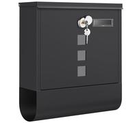 SONGMICS Boîte aux Lettres Murale, avec Serrure avec Couvercle Rotatif, Fenêtre de Visualisation, Porte-nom, Compartiment à Journaux, Montage Facile, 10 x 30,8 x 33,8 cm, Noir GMB020B02