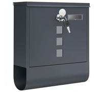 SONGMICS Boîte aux Lettres Murale avec Serrure - avec Cache Fenêtres de Visualisation - Gris Anthracite GMB20AG