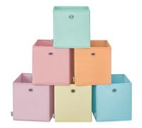 SONGMICS Boîte de Rangement, Lot de 6, Inodore, Panier, Coffre Pliable, Bac, 26 x 26 x 28 cm, en Tissu, pour Étagère Cubique, Organisateur Coloré, pour Chambre, Salon RFB226X01