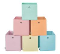 SONGMICS Boîte de Rangement, Lot de 6, Panier, Coffre Pliable, Bac, 30 x 30 x 30 cm, en Tissu, pour Étagère Cubique, Organisateur Coloré, pour Chambre, Salon RFB230X01