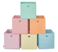 SONGMICS Boîte de Rangement, Lot de 6, Panier, Coffre Pliable, Bac, 33 x 33 x 33 cm, en Tissu, pour Étagère Cubique, Organisateur Coloré, pour Chambre, Salon RFB233X01