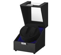 SONGMICS Boîte Remontoir Automatique, pour 1 Montre Automatique, Silencieux, avec Éclairage LED, Coussin Réglable, Serrure, 4 Modes de Remontage, Câble USB-C, Noir JWB030B01