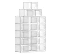 Boîtes à Chaussures - SONGMICS - Lot de 8 - Pliable - Pointure Jusqu’à 46 - Transparent et Blanc