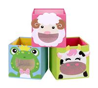 SONGMICS Boîtes de rangement, lot de 3, pliables, 27 x 27 x 27 cm